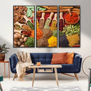 Herbs and Spices Art Canvas Print for Kitchen Kitchen,