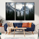 Wall Art Foggy Forest Landscape Canvas Print