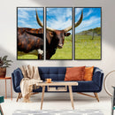 Longhorn and Cow Wall Art, Country Cow Wall Decor Canvas by MyGreatCanvas | Canvas Wall Art Prints | Photo Prints & Wall Decor