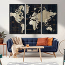 Antique Old World Map Wall Art Canvas Print