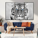 Black and White Tiger Wall Art Animal Canvas Print