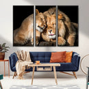 Lion and Lioness Wall Art Canvas Print – Framed African