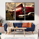 Red Classic Car Wall Art Canvas Print