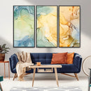Green and Yellow Marble Fluid Effect Wall Art, Green and