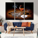 Whiskey Cigar Wall Art Canvas Print Kitchen Wall