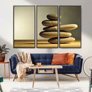 Fluvial Zen Stones Canvas Wall Art Print
