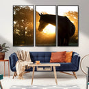 Horse at Sunset Wall Art Animal Canvas Print