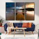 Serene Lake Pier at Sunset Canvas Print | Landscape Canvas