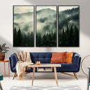 Captivating Misty Forest Wall Art Premium Canvas Print a
