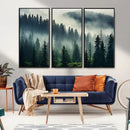 Captivating Misty Forest Wall Art Premium Canvas Print a