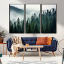 Captivating Misty Forest Wall Art Premium Canvas Print,
