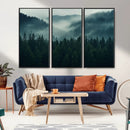 Captivating Misty Forest Wall Art Premium Canvas Print,
