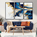 Gold Marble Art - Abstract Geode Gold And Blue Marble Shape