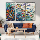 Modern Abstract Fish Shoal Wall Art Canvas Print, Colorful by MyGreatCanvas | Canvas Wall Art Prints | Photo Prints & Wall Decor