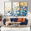 Abstract Fish Shoal Wall Art Canvas Print, Colorful Fish
