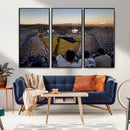 Dodger Stadium Sunset Game Triple Canvas Wall Art - Los