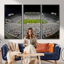 Beaver Stadium Night Game Triple Canvas Wall Art - Penn