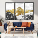 Gold Abstract Mountains Wall Art Print on Canvas, Nature