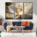 Gold Floral Wall Art Canvas Print, Framed Modern Flower Art by MyGreatCanvas | Canvas Wall Art Prints | Photo Prints & Wall Decor
