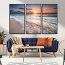 Sunset Beach Wall Art – Soothing Coastal Landscape, Ready to