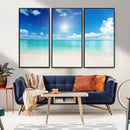 Blue Ocean Wall Art Canvas Print - Tranquil Ocean Paradise
