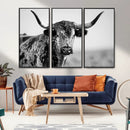 Texas Highland Cow Longhorn Canvas Print - Rustic Farmhouse by MyGreatCanvas | Canvas Wall Art Prints | Photo Prints & Wall Decor