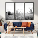 Vintage Farmhouse Black and White Triptych Wall Art – Giclee