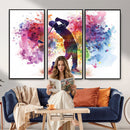 Colorful Golfer Swing Wall Art Canvas Print - Ready to Hang,