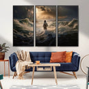 Jesus Walking on Water Wall Art Canvas Print - Religious
