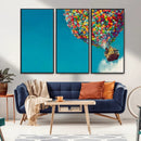 Carl Fredricksen, Up Movie Wall Art, Colorful Balloon House