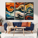Abstract Wave Wall Art | Ready to Hang Framed Canvas Print |