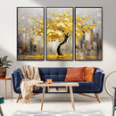 Golden Tree Canvas Print | Abstract Wall Art for Modern