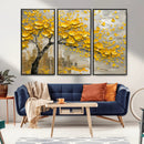 Yellow Blossom Tree Canvas Wall Art - Floral Abstract Modern
