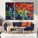 Vibrant Abstract Leaf Wall Art Canvas Print | Bold Colorful