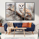 Barn Owl Wall Art | Watercolor Barn Owl Canvas Print |