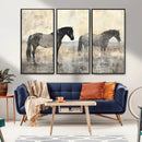 Vintage Horses Wall Art Canvas Print