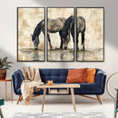 Chinese Style Abstract Black Horses Wall Art Canvas Print - by MyGreatCanvas | Canvas Wall Art Prints | Photo Prints & Wall Decor