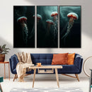 Abstract Jellyfish Wall Art Canvas Print