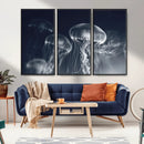 Jellyfish Wall Art Canvas Print, Modern Abstract Jellyfish