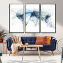Flight Route Map Wall Art Canvas Print, Abstract Air Traffic