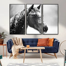 Horse Canvas Print - Winter Horse Snow Wall Art Canvas Print