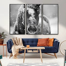 Black and White Horse Winter Wall Art | Ready to Hang and