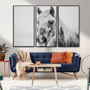 White Horse Wall Art | Ready to Hang and Framed | Winter