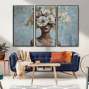 Golden Petal Wall Art - Petal Silhouette Woman Wall Art by MyGreatCanvas | Canvas Wall Art Prints | Photo Prints & Wall Decor