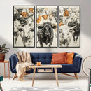 Farmhouse Wall Art | Western Longhorn Cattle Canvas Print | by MyGreatCanvas | Canvas Wall Art Prints | Photo Prints & Wall Decor