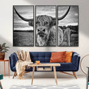 Scottish Highland Cow Canvas Wall Art Farmhouse Decor, by MyGreatCanvas | Canvas Wall Art Prints | Photo Prints & Wall Decor