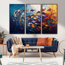 Vibrant Abstract Fish Swarm Art – Colorful Fish Inspired