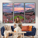 Carter-Finley Stadium Art Sunset Game Triple Canvas Wall Art