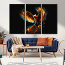 Fiery Phoenix Canvas Print | Ready to Hang Wall Art | Bold