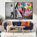 Banksy Print - Street Art Canvas Wall Art - Kids Revealing